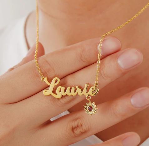 custom birthstone name necklace