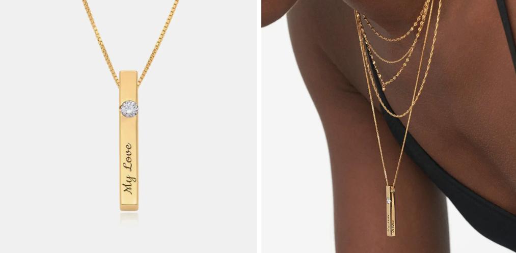 engravable bar necklace