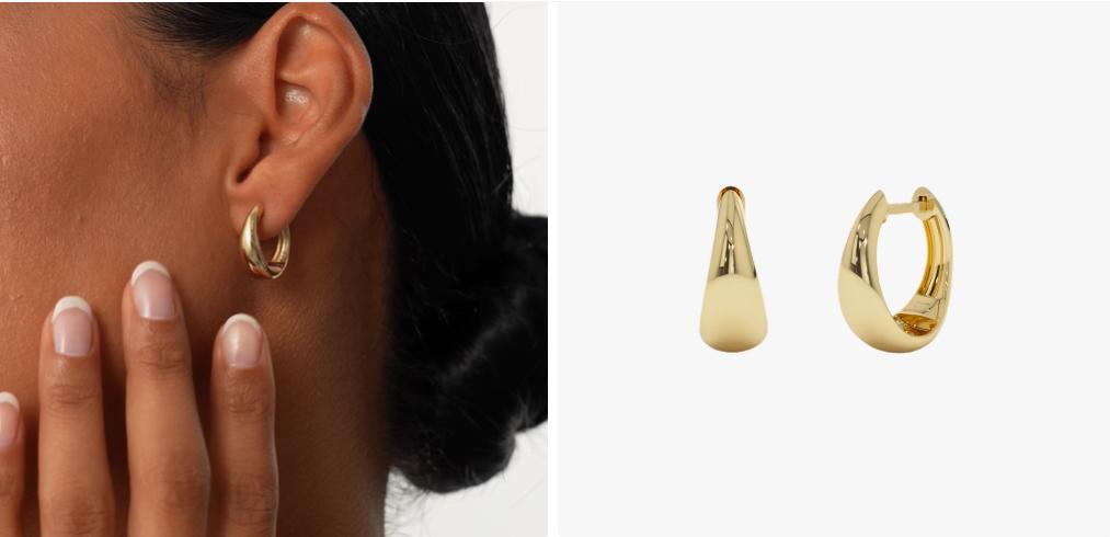 gold-plated hoop earrings